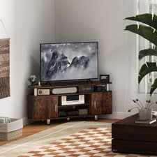 Image of TV Stand Cabinet with Storage Shelves Cupboard Entertainment Center