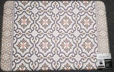 Image of X-LARGE ANTI-FATIGUE PVC FLOOR MAT (24" x 36") DAMASK FLOWERS DESIGN, rec.,DC/HD