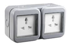 Image of BG 13Amp 2 Gang Unstitched Weatherproof Socket IP55 Rated - Grey