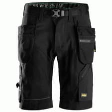 Image of Snickers 6904 Black FlexiWork, Work Shorts+ Holster Pockets
