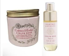 Image of Crabtree & Evelyn~Evelyn Rose Body Butter 360g + Body Oil 120ml Canada
