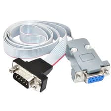 Image of 9Pin RS232 DB9 Male to DB9 DIDC Female Head Serial Ribbon Panel Mount Cable 0.5m