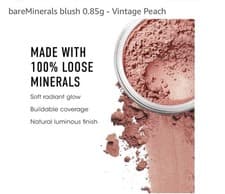 Image of bareMinerals Loose Powder Blush VELVET PEACH 0.85g Brand New & Sealed