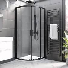 Image of 800mm Black 8mm Glass Quadrant Shower Enclosure - Pavo BUN/BeBa_26042/77727