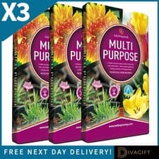 Image of 3 x GROWMOOR MULTI ALL PURPOSE COMPOST 10L FOR CONTAINERS BASKET GARDEN SOIL BAG