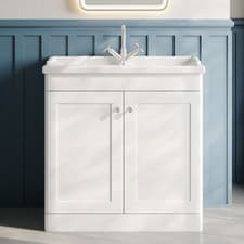Image of Nuie Classique Floor Standing 2-Door Vanity Unit with Traditional Basin 800mm Wi