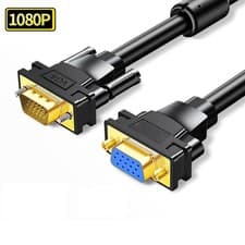 Image of VGA Cable Male To Female 15 Pin PC Monitor TV LCD Plasma Hd Svga Lead 1m - 10m