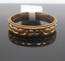 Image of 9ct rose gold 4mm plaited wedding band ring with full British hallmark