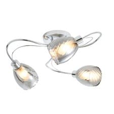 Image of Litecraft Cora Flush Ceiling Light Tangle Bathroom IP44 3 Arm - Polished Chrome