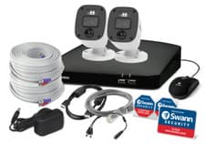 Image of Swann SWDVK-44685 2x MQB Audio Camera 4 Channel DVR CCTV Security Enforcer Kit