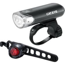 Image of Cateye EL135 and Orb Front and Rear Light Set Black