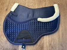 Image of Saddle Pad Anti Slip breathable neoprene waffle lining Foam navy/cream FULL