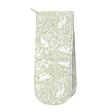 Image of William Morris Inspired Forest Life Sage Green Double Oven Glove