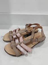 Image of Hotter EXF Wide Fit Sol Gladiator Sandals Pink Silver Brown Straps New Size 4 UK