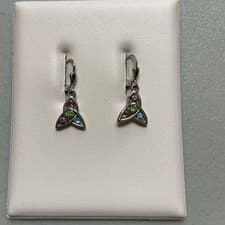 Image of Solvar Rhodium Crystal Trinity Dropped Earrings