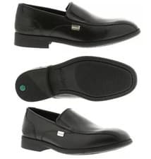 Image of Kickers Jarle Slip In Black Leather Boys School Shoes Uk Size 1 New 