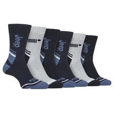 Image of Mens 6 Pack Walking Boot Socks | Polyester Outdoor Socks for Hiking