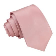 Image of Men's Plain Satin Solid Wedding Slim Tie + Optional Matching Pocket Squares