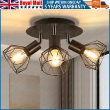 Image of 3 Way Ceiling Lights Spotlight Adjustable Fitting Kitchen Fitting Lamp E14 Kpydg