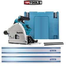Image of Makita DSP600ZJ 36V Brushless Plunge Saw 165mm With 2 x Guide Rails & Connector