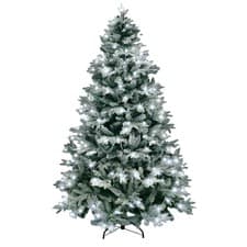 Image of Pre Lit Christmas Tree Green Xmas LED Lights Snow Covered Xmas Home Decor 5FT