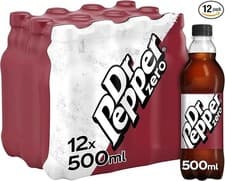 Image of Dr Pepper PET Cola Zero 500 ml (Pack of 12)- Zero Sugar Free