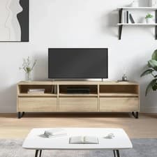 Image of Modern Wooden 60 Inch TV Tele Stand Unit Cabinet With 6 Storage Compartments
