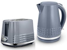 Image of Tower Solitaire Grey 1.5L 3KW Jug Kettle & 2 Slice Toaster Matching Set