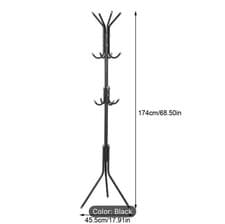 Image of Free Standing Metal Coat Stand Hat & Coat Rack Black or White – Easy Assembly