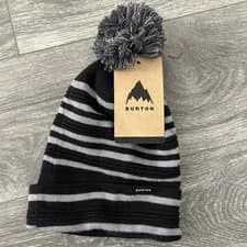 Image of Burton Adult Recycled Ottoman Rib Beanie True Black Pom - One Size NWT