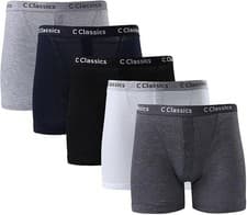 Image of 6/12 X Men's Quality Assorted Plain Colours Cotton Rib Boxer Shorts Plus Size