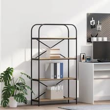 Image of WALPLUS Artisan Oak Bookshelf 80x30x146cm Tall Storage Shelf Unit