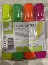 Image of Q-Connect Assorted Highlighter Pens Pack of 4 KF01116