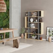 Image of Mito Bookcase – Tall Freestanding Shelf Unit 109x25x161cm, Multi-Purpose Storage