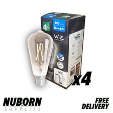 Image of 4Lite Filament Bulbs - WiZ Connected, SMART ST64 , Smoky B22, 4L1/8011, BOX OF 4