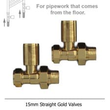 Image of Gold Radiator Valves | Special Golden ShinyFinish TRV Valves With Options