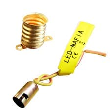 Image of 1x Lamp Socket E10 or Ba9s Solder Tags Printed Pins Small Lamp Base LED