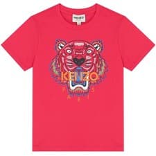Image of Kenzo Kids Fuchsia Pink Cotton Iconic Tiger T-shirt Girls Size 6 Years RRP £88