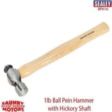 Image of Sealey BPH16 1lb Ball Pein Hammer with Hickory Shaft