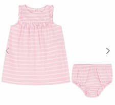 Image of Ralph Lauren Baby Girl Pink & White Stripe Dress Set 18 Months BNWT RRP £101