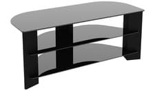 Image of AVF Wood Effect Up To 55 Inch TV Corner Stand Black With Shelves