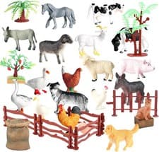 Image of 45 PCS Farm Animal Toys Set, Mini Lifelike Animals Toys for Kids, Farm Play Set