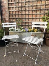 Image of Garden Trading - 2 Rive Droit Bistro Chairs In Chalk RRP £110
