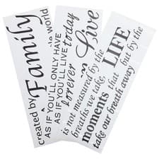 Image of 3 Sheets Living Room Wall Stickers Removable Decal Lettering Modern Decals