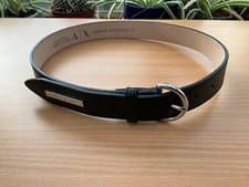 Image of Armani Exchange Womens Croc Print Leather Belt 70cm (fits 23”-25”) Black New A