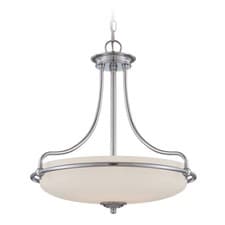 Image of 1 Bulb Ceiling Pendant Light Fitting Polished Chrome LED E27 100W Bulb