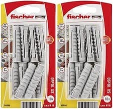 Image of 2 x Fischer Nylon Wall plug (L)50mm (Dia)10mm, Pack of 10 *Brand New*