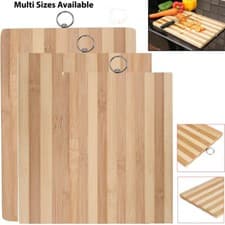 Image of BAMBOO WOODEN WOOD CHOPPING BOARD KITCHEN FOOD CUTTING SLICING SERVING PLATTER