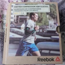 Image of Reebok Knitted Compression Arm Sleeves Large 40cm+ Brand New