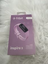 Image of Fitbit Inspire 3 Activity Tracker GPS Bluetooth Black Case and Lilac Strap